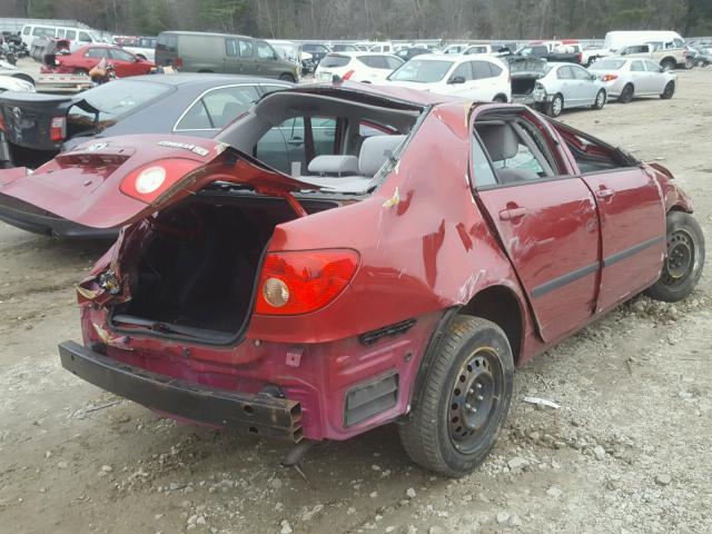 2T1BR32E08C864198 - 2008 TOYOTA COROLLA CE RED photo 4