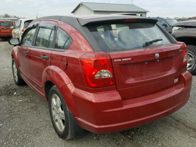 1B3HB48B07D106804 - 2007 DODGE CALIBER SX RED photo 3