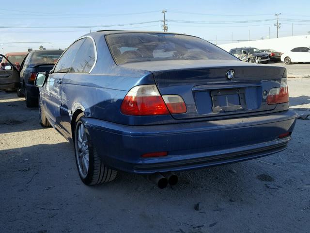 WBABN33423PC99450 - 2003 BMW 325 CI BLUE photo 3