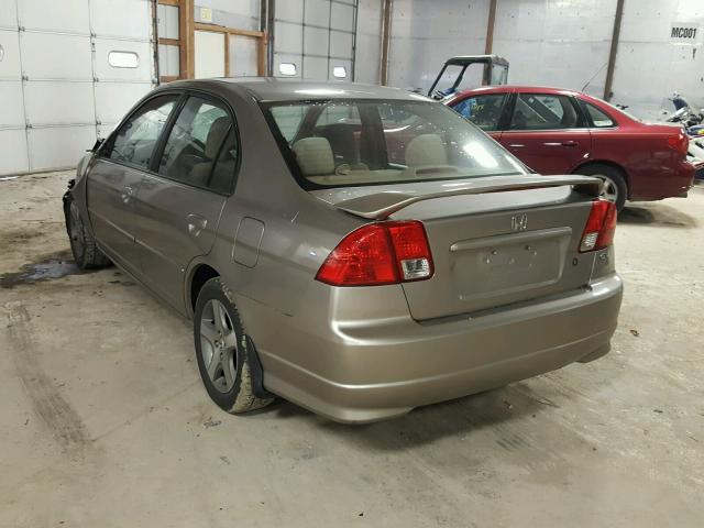 1HGES26745L006925 - 2005 HONDA CIVIC EX TAN photo 3