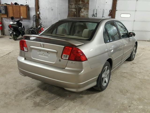 1HGES26745L006925 - 2005 HONDA CIVIC EX TAN photo 4