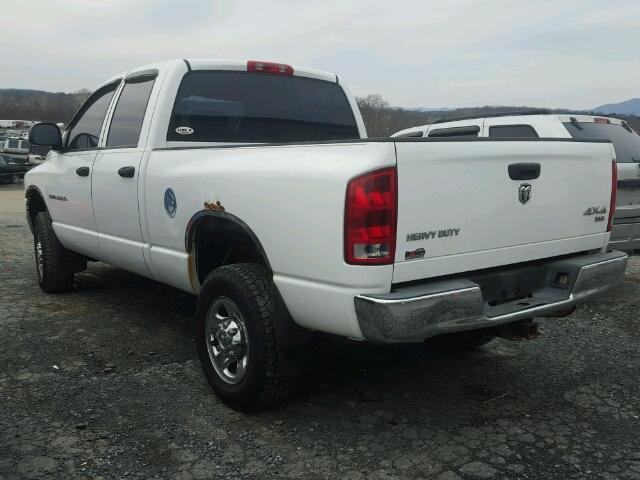 3D7KS28C55G786867 - 2005 DODGE RAM 2500 S WHITE photo 3