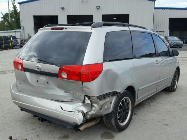 5TDZK23C88S196149 - 2008 TOYOTA SIENNA CE SILVER photo 4