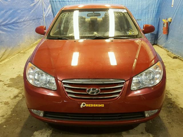 KMHDU4ADXAU924661 - 2010 HYUNDAI ELANTRA BL RED photo 9