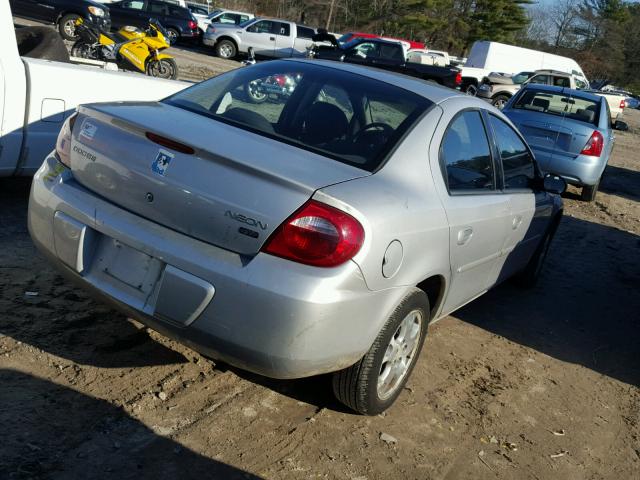 1B3ES56C35D110122 - 2005 DODGE NEON SXT SILVER photo 4