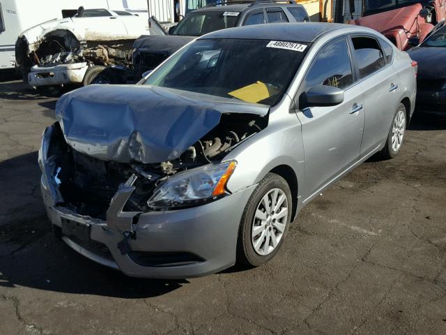 3N1AB7AP5DL798204 - 2013 NISSAN SENTRA S SILVER photo 2