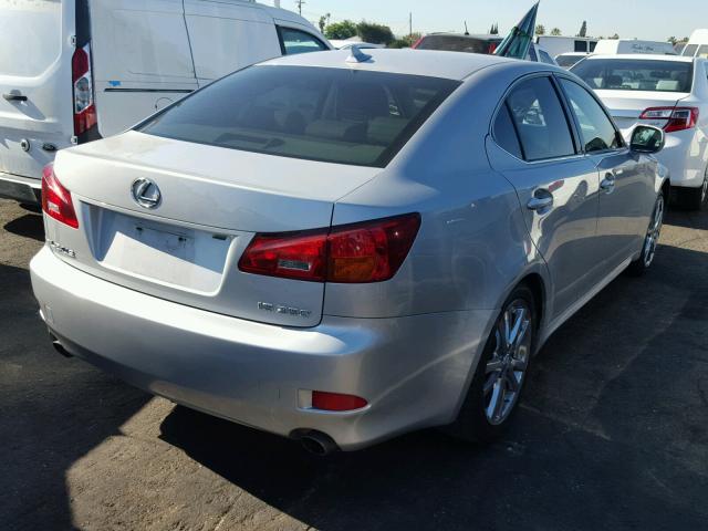 JTHBK262775028154 - 2007 LEXUS IS 250 SILVER photo 4