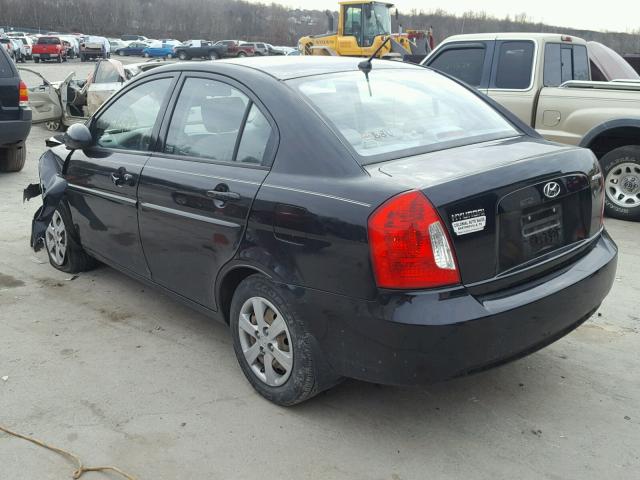 KMHCN46C59U285738 - 2009 HYUNDAI ACCENT GLS BLACK photo 3