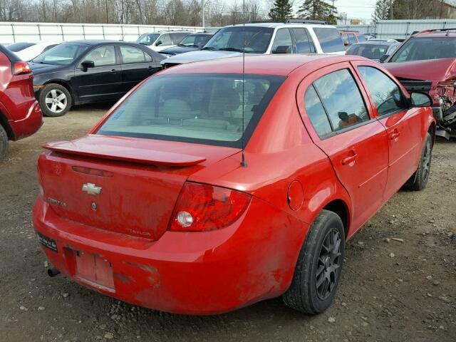 1G1AK55F777326560 - 2007 CHEVROLET COBALT LS RED photo 4