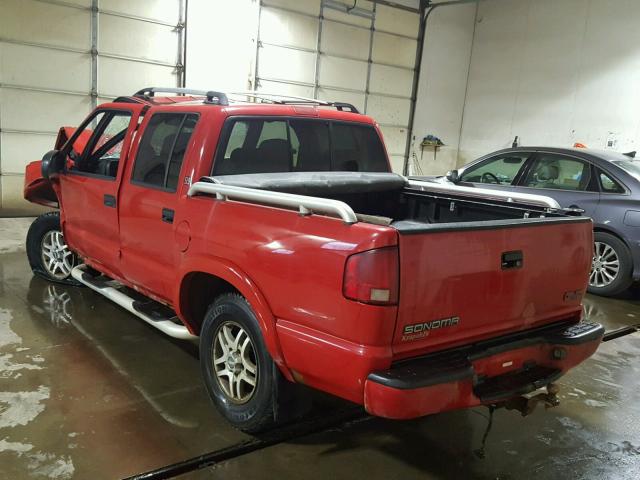 1GTDT13W92K195795 - 2002 GMC SONOMA RED photo 3