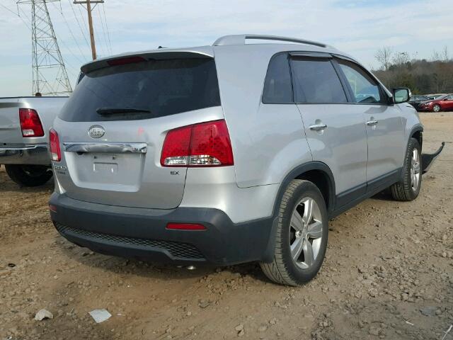 5XYKU3A60DG417037 - 2013 KIA SORENTO EX SILVER photo 4