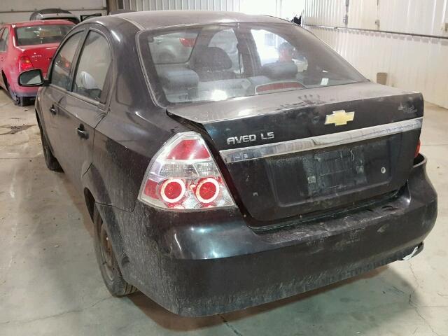 KL1TD55627B183516 - 2007 CHEVROLET AVEO BASE BLACK photo 3