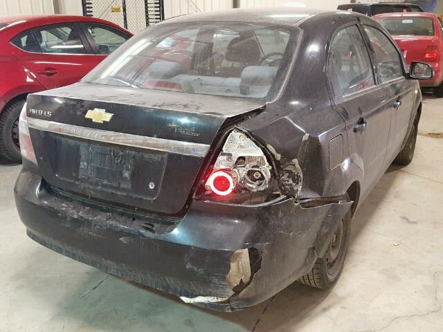 KL1TD55627B183516 - 2007 CHEVROLET AVEO BASE BLACK photo 4