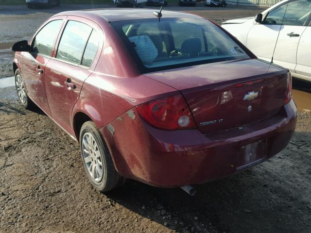 1G1AT58H697109952 - 2009 CHEVROLET COBALT LT RED photo 3