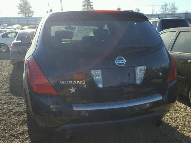 JN8AZ08T16W401107 - 2006 NISSAN MURANO SL BLACK photo 9