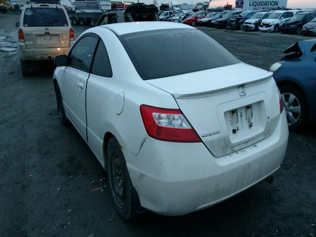 2HGFG11657H001179 - 2007 HONDA CIVIC LX WHITE photo 3