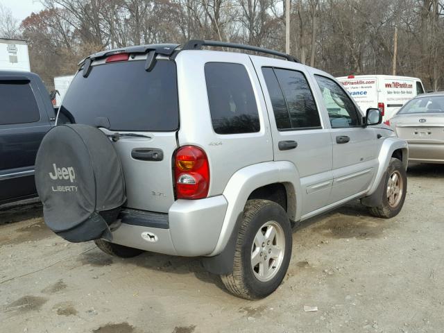 1J4GL58K02W264807 - 2002 JEEP LIBERTY LI SILVER photo 4