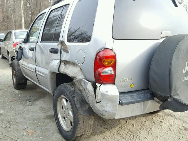 1J4GL58K02W264807 - 2002 JEEP LIBERTY LI SILVER photo 9