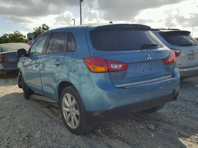 4A4AP3AU7DE014238 - 2013 MITSUBISHI OUTLANDER BLUE photo 3