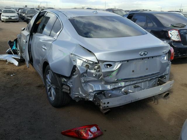 JN1AV7AR6EM700538 - 2014 INFINITI Q50 HYBRID SILVER photo 3