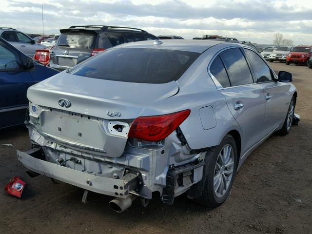 JN1AV7AR6EM700538 - 2014 INFINITI Q50 HYBRID SILVER photo 4