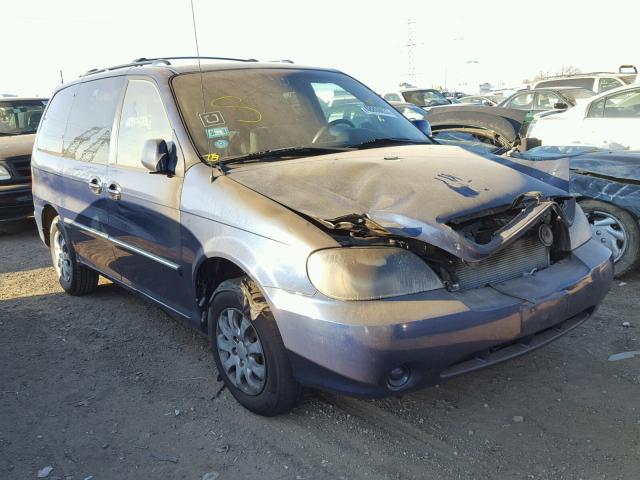 KNDUP131146593054 - 2004 KIA SEDONA EX BLUE photo 1