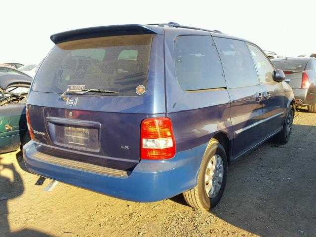 KNDUP131146593054 - 2004 KIA SEDONA EX BLUE photo 4