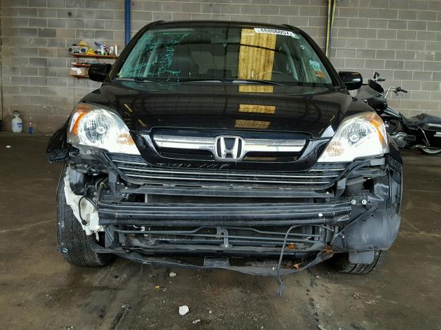 JHLRE48778C018445 - 2008 HONDA CR-V EXL BLACK photo 9