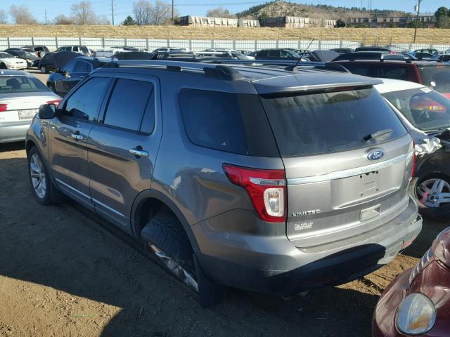 1FM5K8F82DGA07827 - 2013 FORD EXPLORER L GRAY photo 3