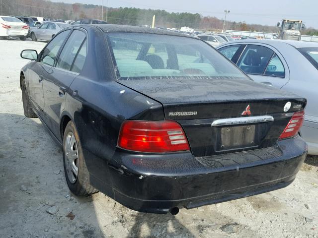 4A3AA46G9YE148446 - 2000 MITSUBISHI GALANT ES BLACK photo 3