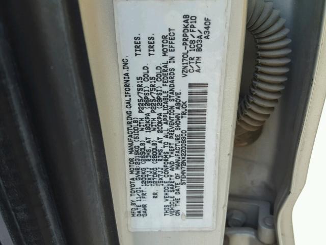 5TEHN72NX2Z009300 - 2002 TOYOTA TACOMA DOU SILVER photo 10