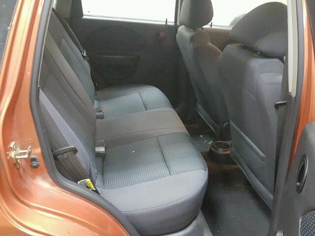 KL1TD66666B614409 - 2006 CHEVROLET AVEO BASE ნარინჯისფერი ფოტო 6