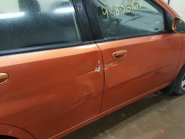 KL1TD66666B614409 - 2006 CHEVROLET AVEO BASE ნარინჯისფერი ფოტო 9