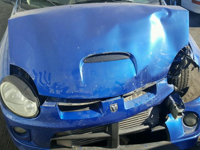 1B3ES66S34D622474 - 2004 DODGE NEON SRT-4 BLUE photo 7