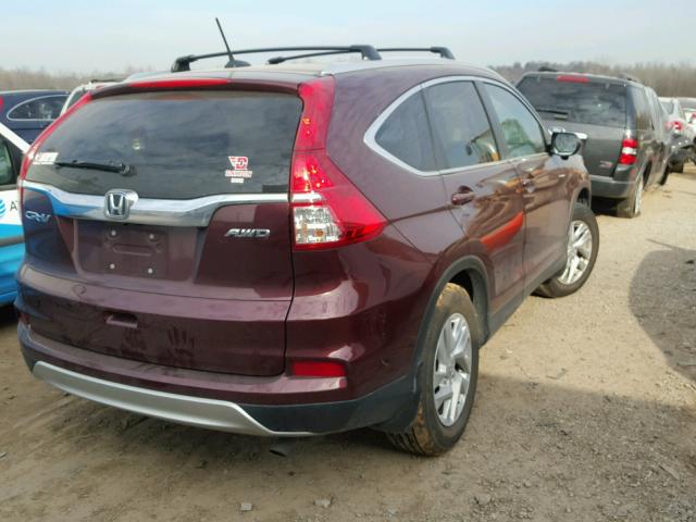 5J6RM4H79FL053205 - 2015 HONDA CR-V EXL MAROON photo 4