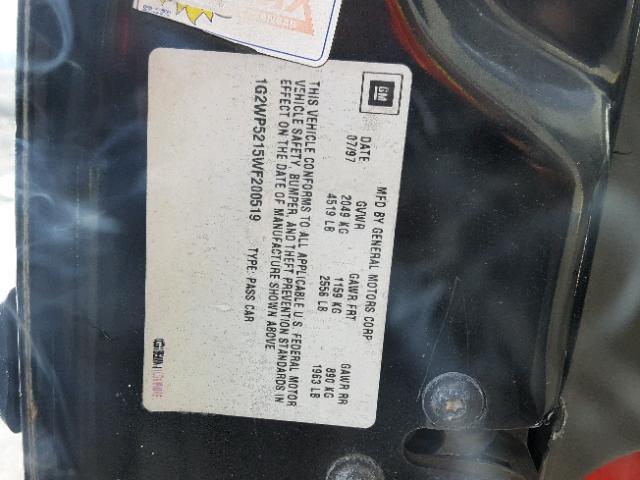1G2WP5215WF200519 - 1998 PONTIAC GRAND PRIX შავი ფოტო 10