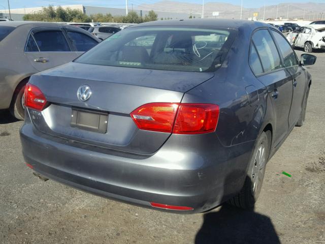 3VW2K7AJ5CM365646 - 2012 VOLKSWAGEN JETTA BASE 灰色 照片 4
