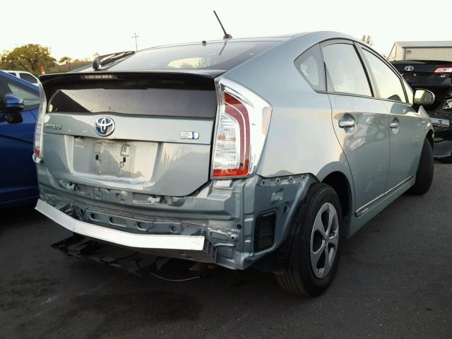 JTDKN3DU0F1982592 - 2015 TOYOTA PRIUS BLUE photo 4