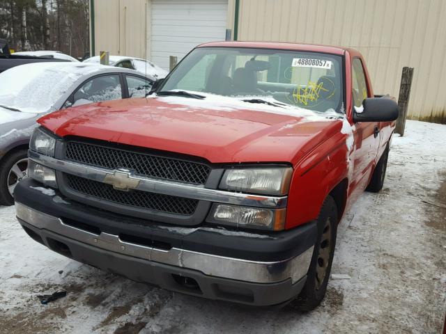 1GCEC14X25Z321938 - 2005 CHEVROLET SILVERADO RED photo 2