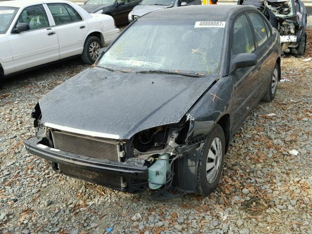 1HGES16541L016664 - 2001 HONDA CIVIC LX BLACK photo 2