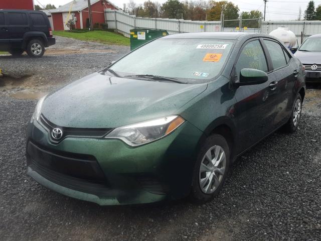 2T1BPRHE4EC012478 - 2014 TOYOTA COROLLA EC GREEN photo 2