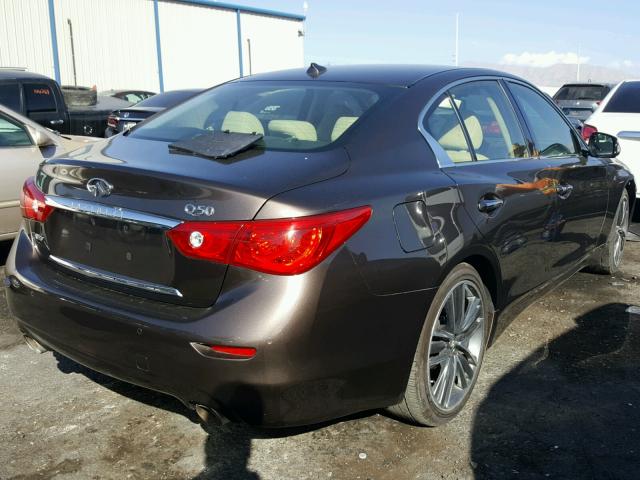 JN1BV7AR4EM681041 - 2014 INFINITI Q50 BASE BROWN photo 4