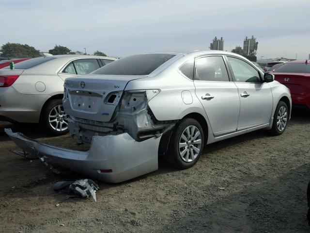 3N1AB7AP8EL694436 - 2014 NISSAN SENTRA S SILVER photo 4