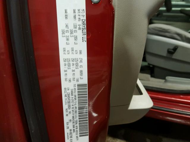 1D8HN54P28B189664 - 2008 DODGE GRAND CARA MAROON photo 10