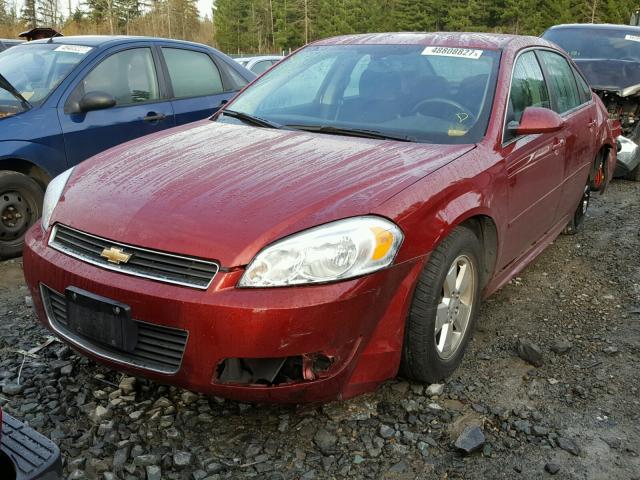 2G1WB5ENXA1174484 - 2010 CHEVROLET IMPALA LT MAROON photo 2