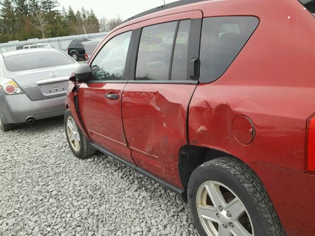 1J8FT47W78D518347 - 2008 JEEP COMPASS SP წითელი ფოტო 9