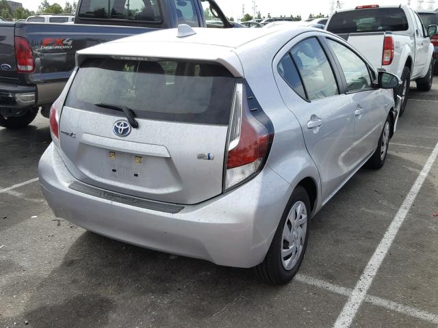 JTDKDTB3XF1582729 - 2015 TOYOTA PRIUS C SILVER photo 4