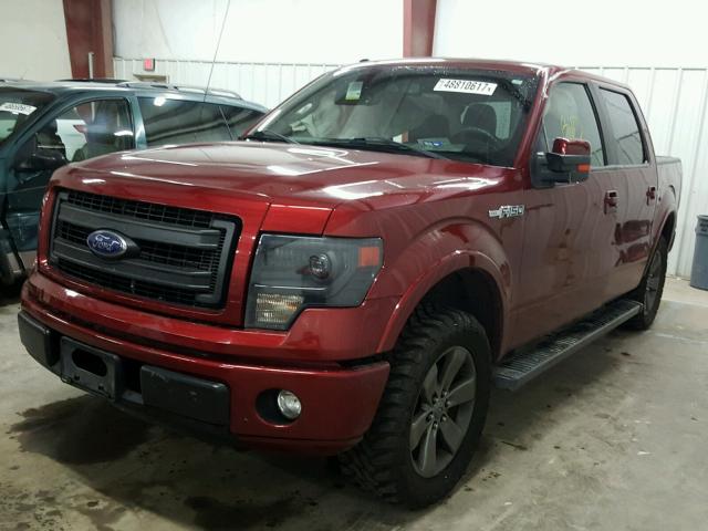 1FTFW1CF1EKD51770 - 2014 FORD F150 SUPER MAROON photo 2