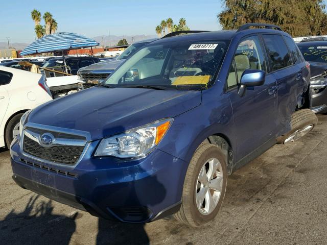 JF2SJADC0FH420790 - 2015 SUBARU FORESTER 2 BLUE photo 2