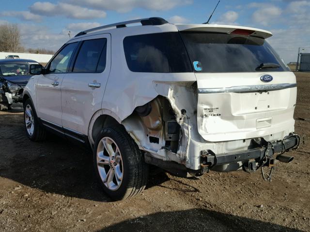 1FMHK8F81BGA46130 - 2011 FORD EXPLORER L WHITE photo 3